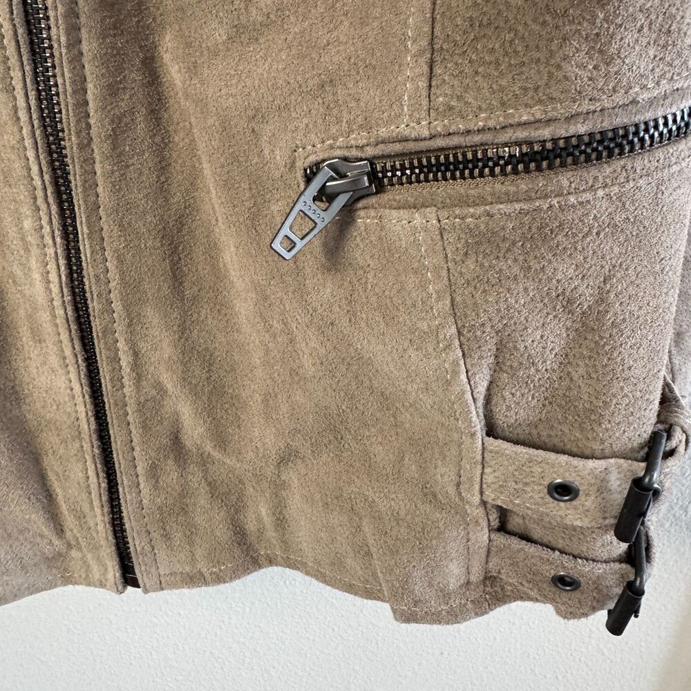 Suede Moto Jacket Blank NYC Taupe Women's XL - Picture 7 of 10